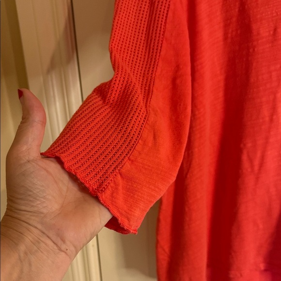 Finini Blouse Coral Cotton Front Pocket Women’s Size XL - Picture 3 of 11